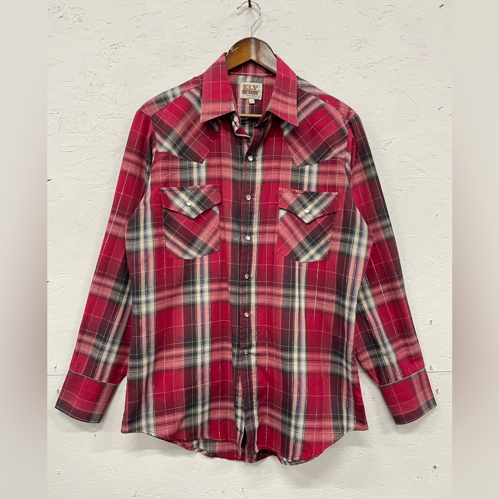 Vintage ELY Cattleman Western Pearl Snap Shirt, Size M